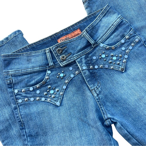 Y2K Vintage Bedazzled Mid Rise Boot Cut Flare Jeans - Picture 2 of 10